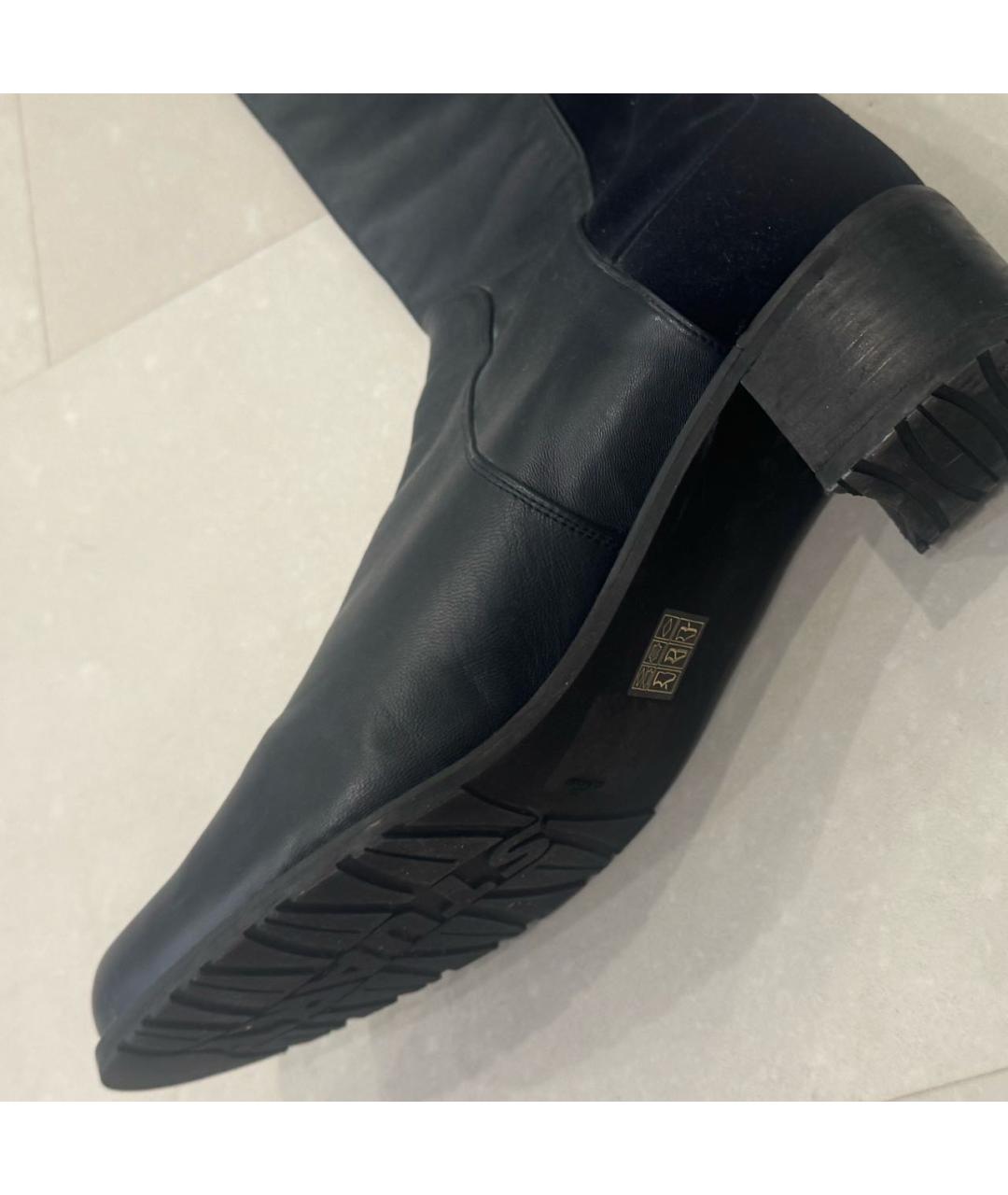 STUART WEITZMAN Черные кожаные ботфорты, фото 2