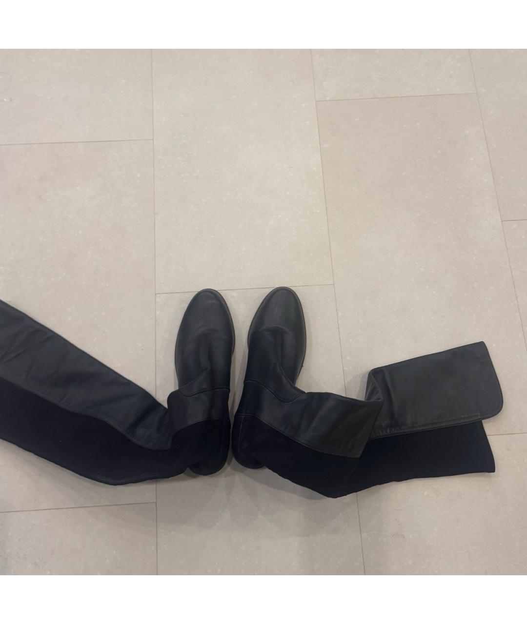STUART WEITZMAN Черные кожаные ботфорты, фото 3