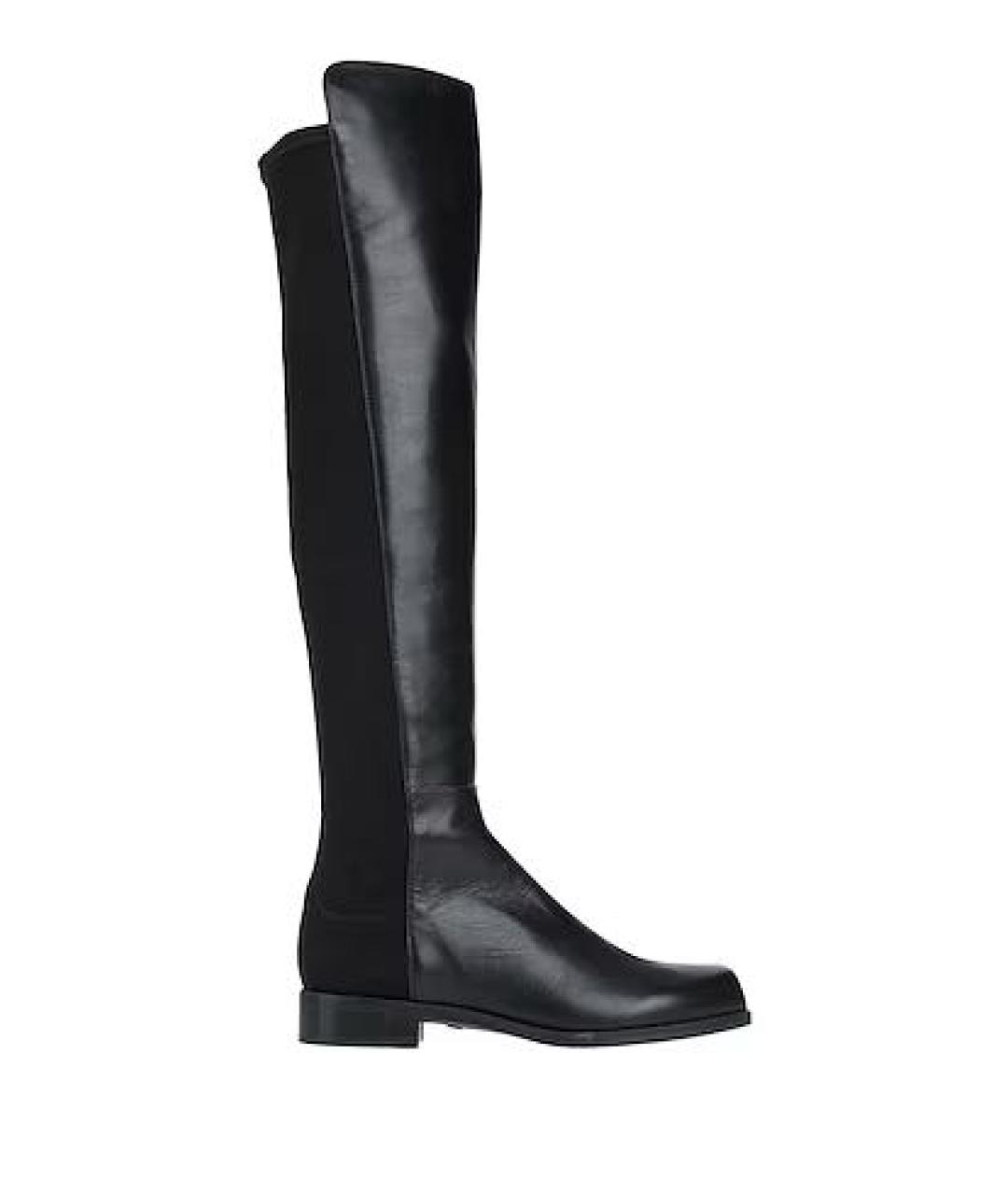 STUART WEITZMAN Черные кожаные ботфорты, фото 7