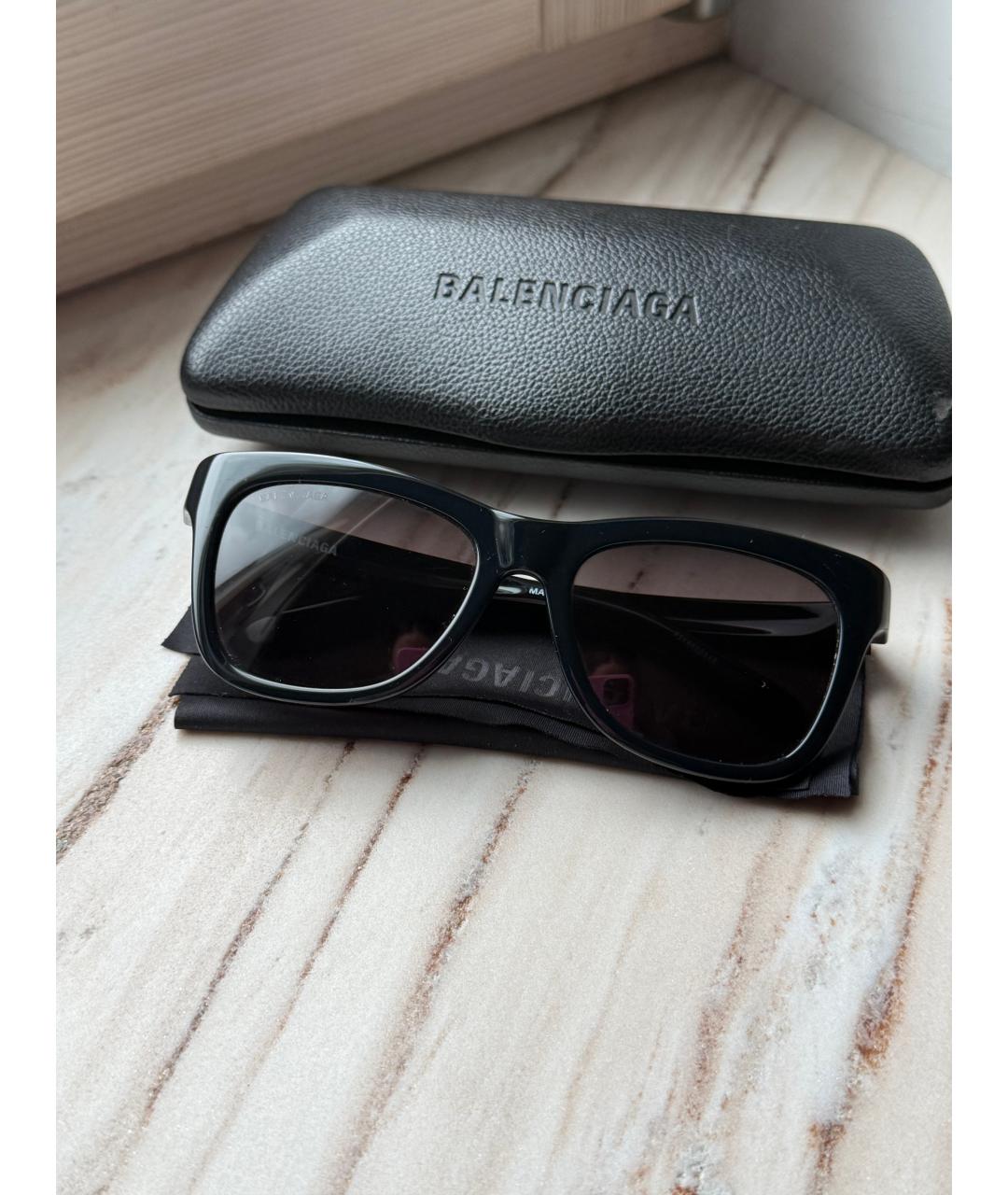 BALENCIAGA Черные пластиковые солнцезащитные очки, фото 5