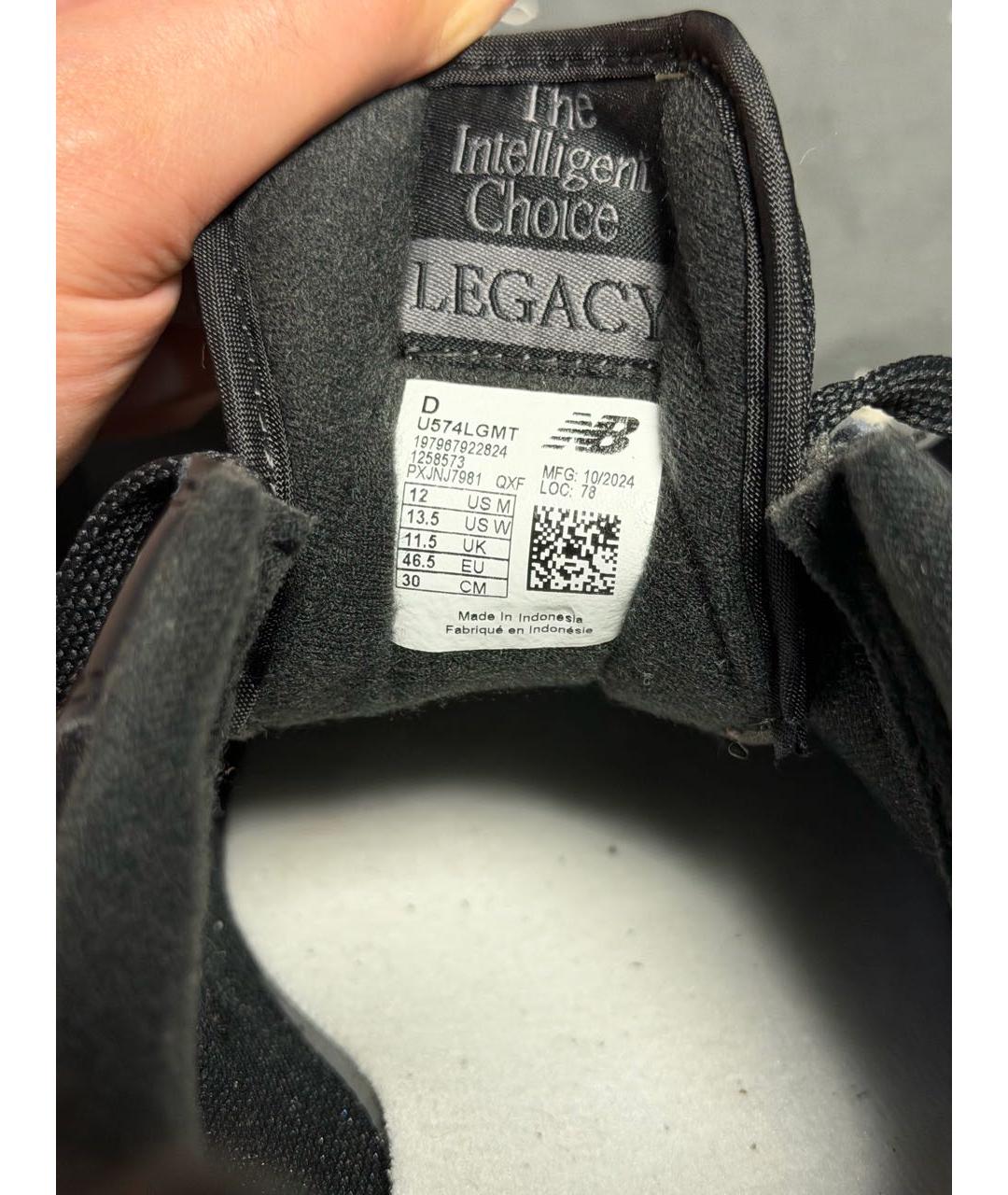 NEW BALANCE Черные замшевые низкие кроссовки / кеды, фото 2