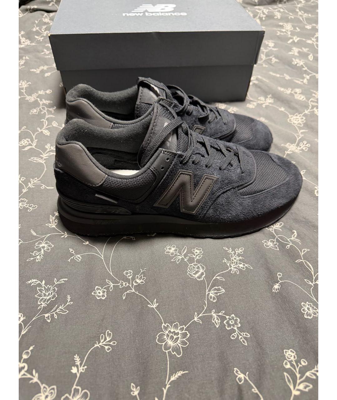 NEW BALANCE Черные замшевые низкие кроссовки / кеды, фото 5