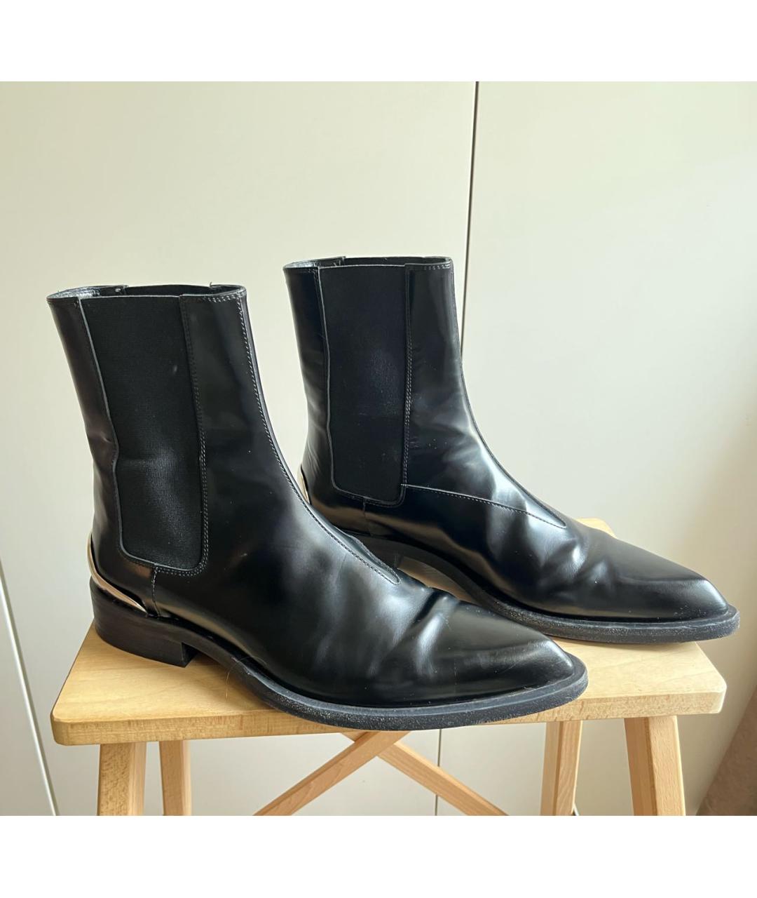 JIL SANDER Черные кожаные полусапоги, фото 7