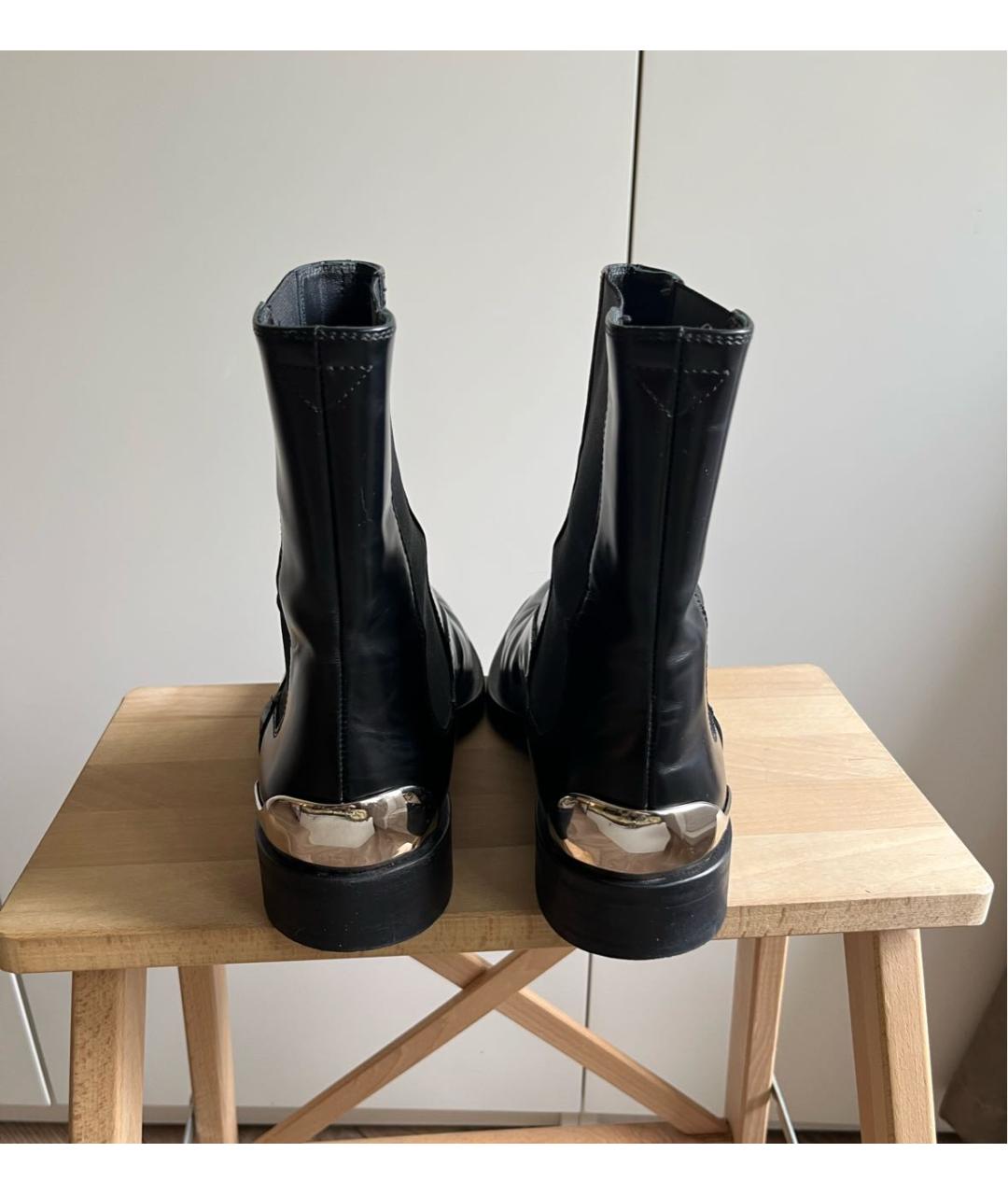 JIL SANDER Черные кожаные полусапоги, фото 4
