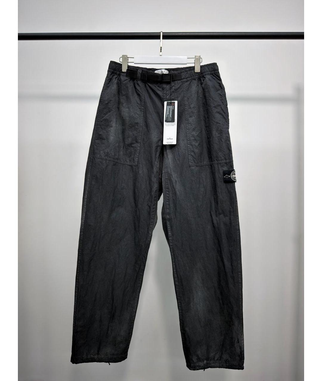 STONE ISLAND Черные нейлоновые повседневные брюки, фото 2
