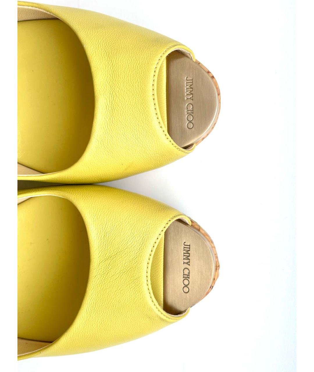 JIMMY CHOO Зеленые кожаные босоножки, фото 6