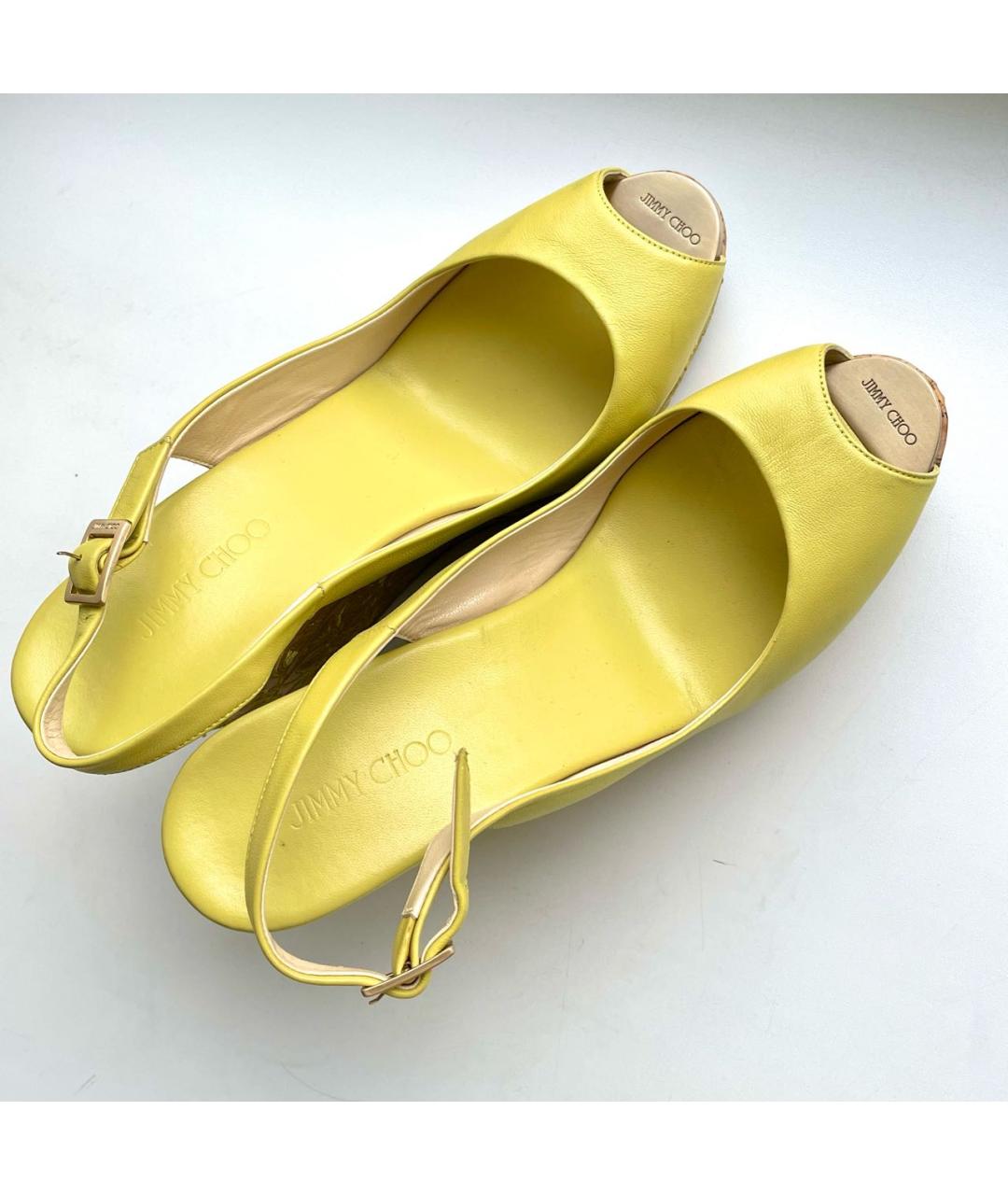 JIMMY CHOO Зеленые кожаные босоножки, фото 7