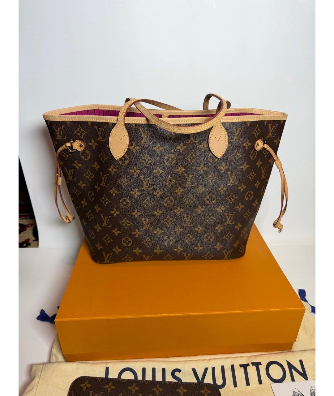 LOUIS VUITTON Коричневая сумка тоут из канвы, фото 3