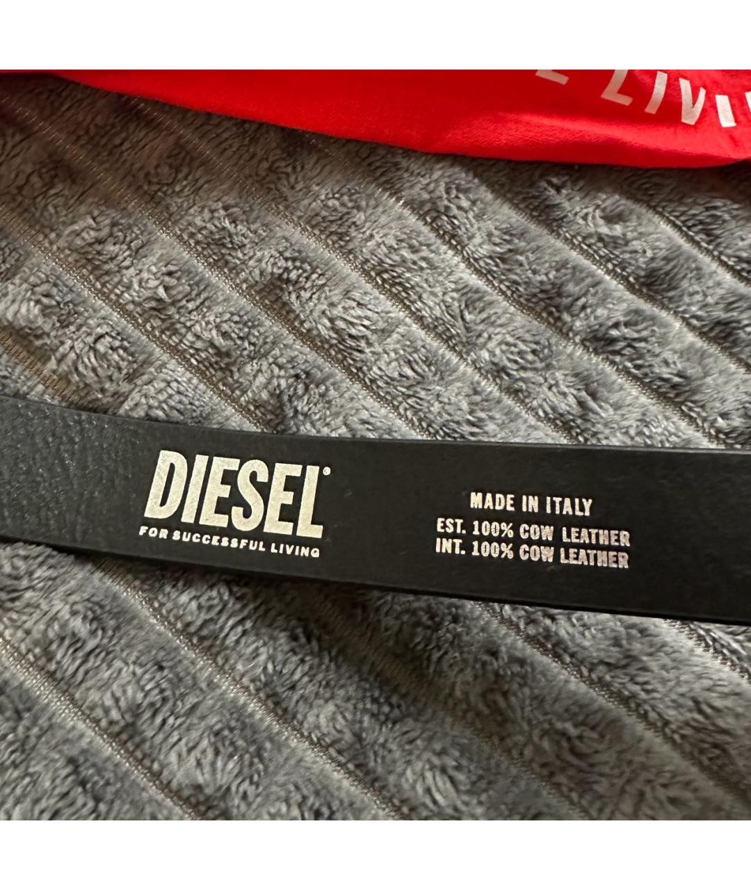 DIESEL Черный кожаный ремень, фото 4