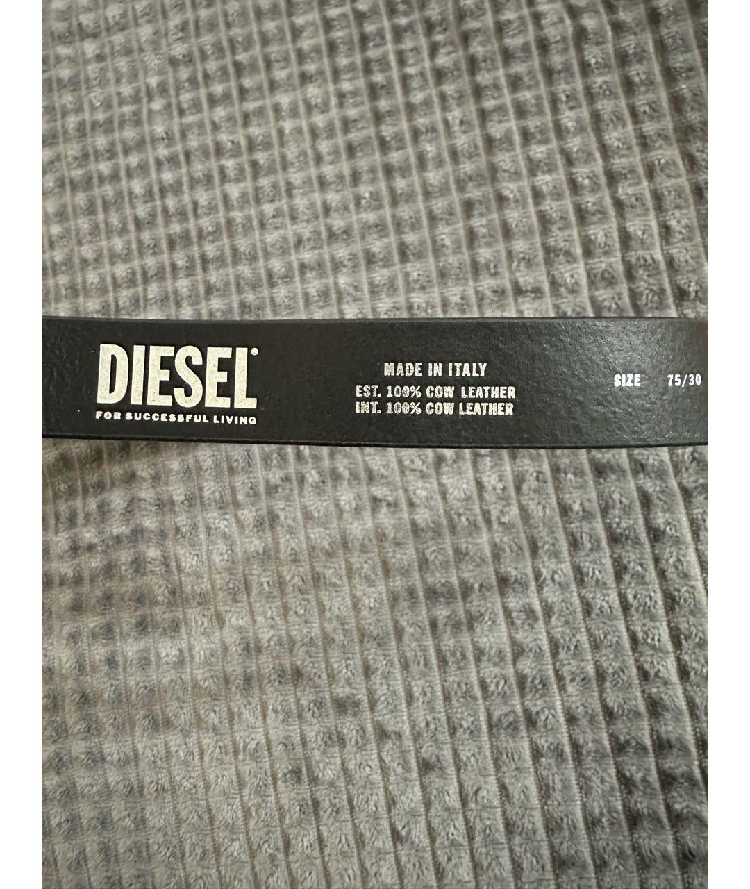 DIESEL Черный кожаный ремень, фото 3