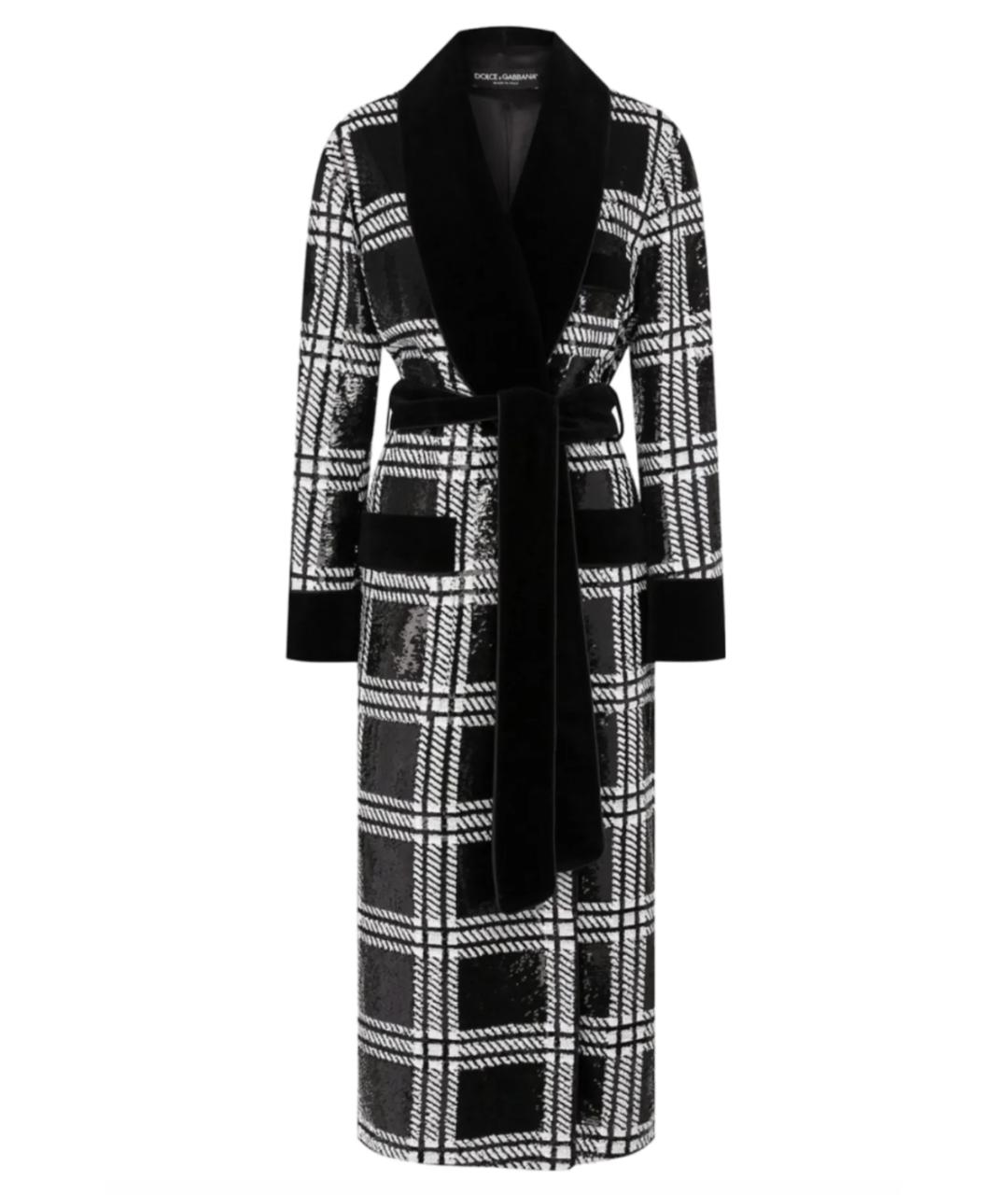 DOLCE&GABBANA Черное полиэстеровое пальто, фото 1