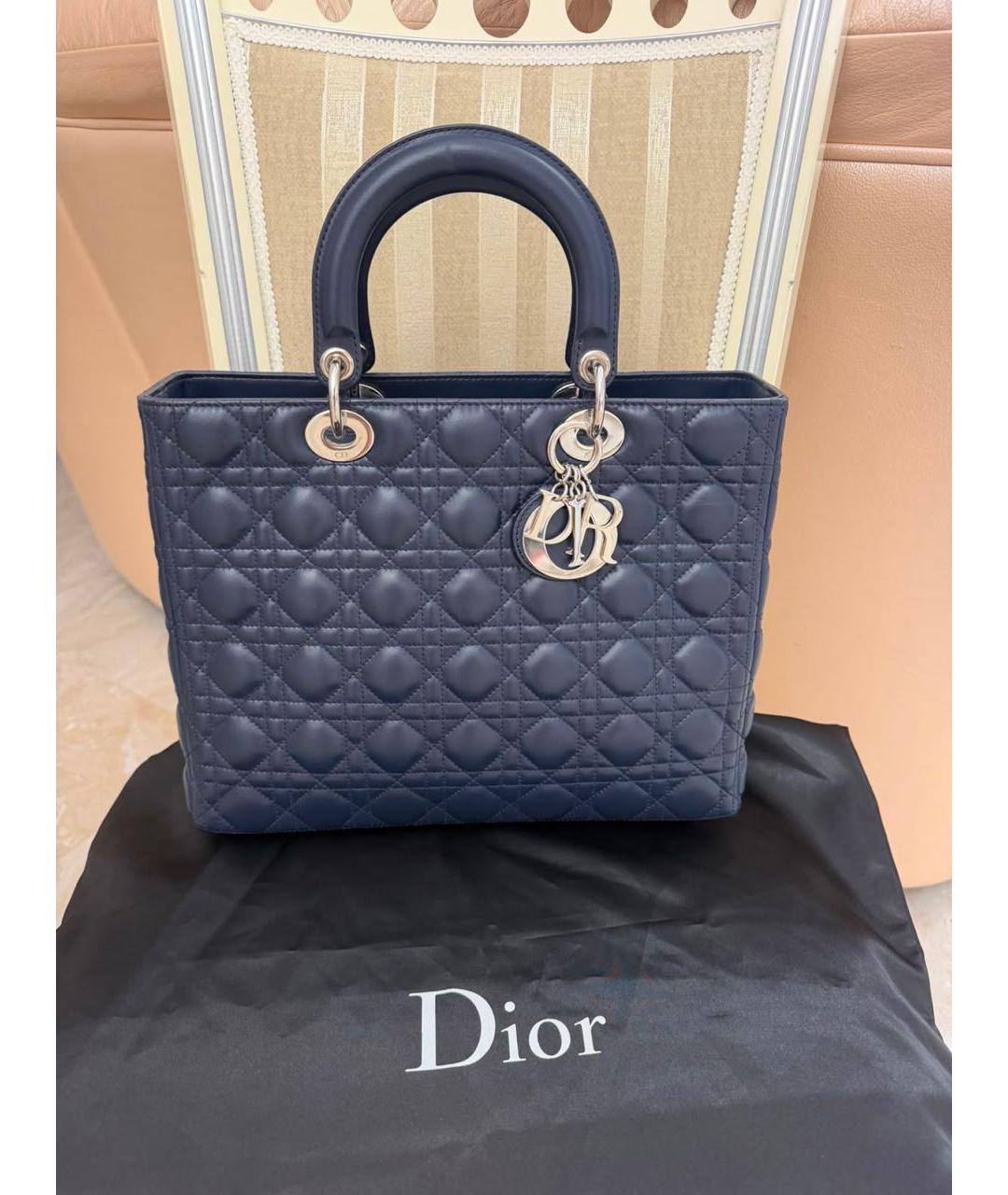 CHRISTIAN DIOR Серая кожаная сумка тоут, фото 9