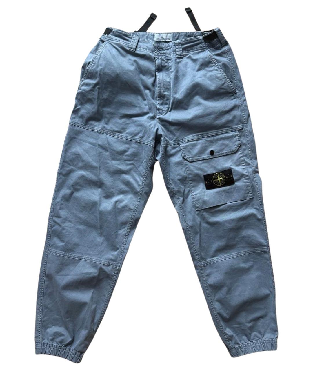 STONE ISLAND Голубые бархатные повседневные брюки, фото 1