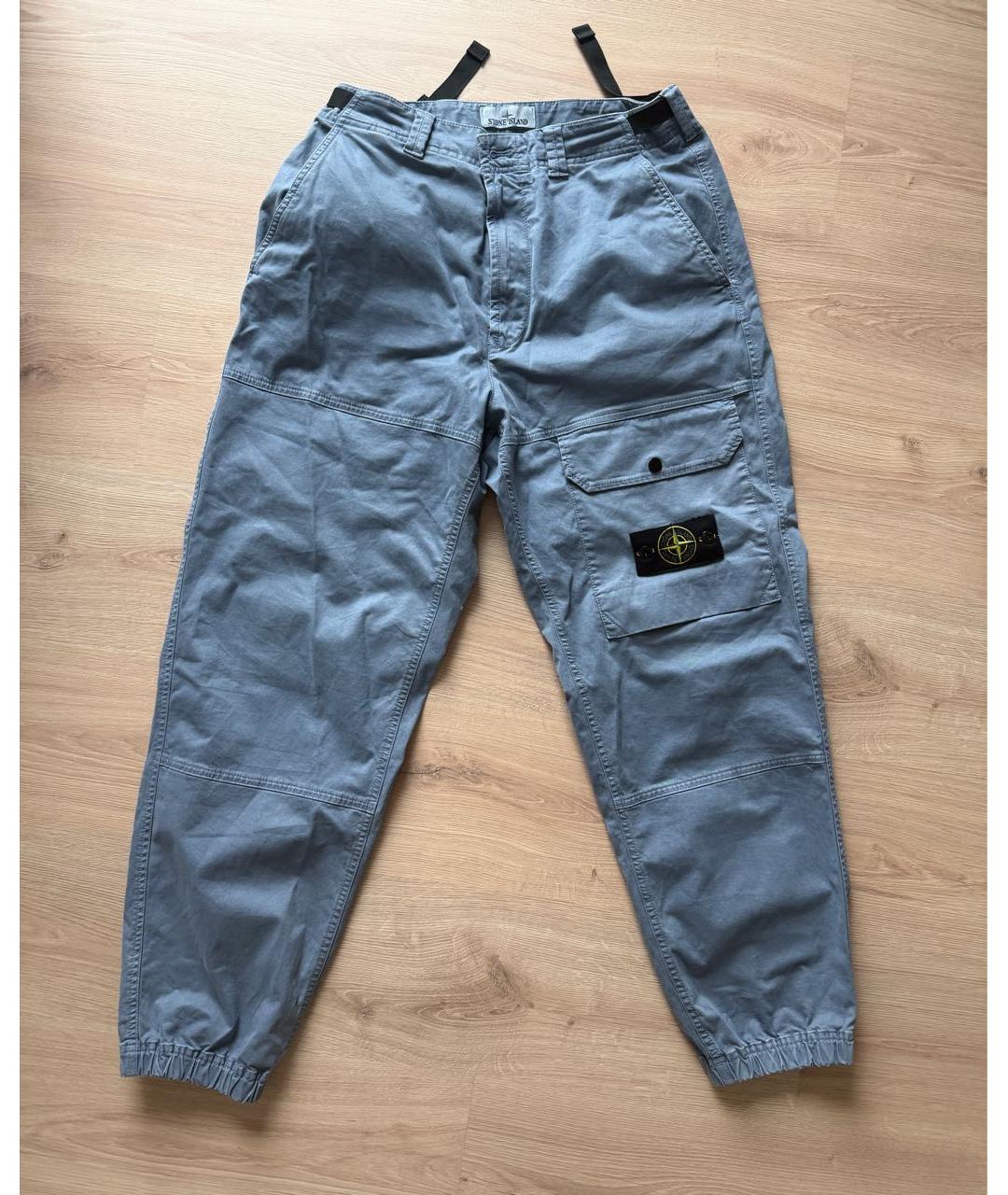 STONE ISLAND Голубые бархатные повседневные брюки, фото 7