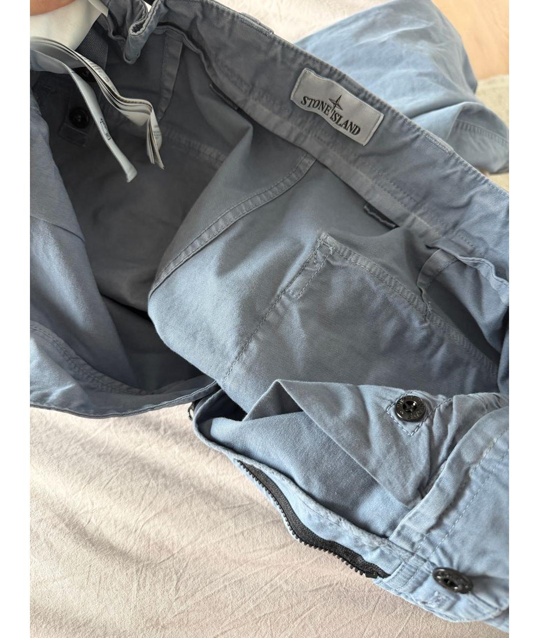 STONE ISLAND Голубые бархатные повседневные брюки, фото 6