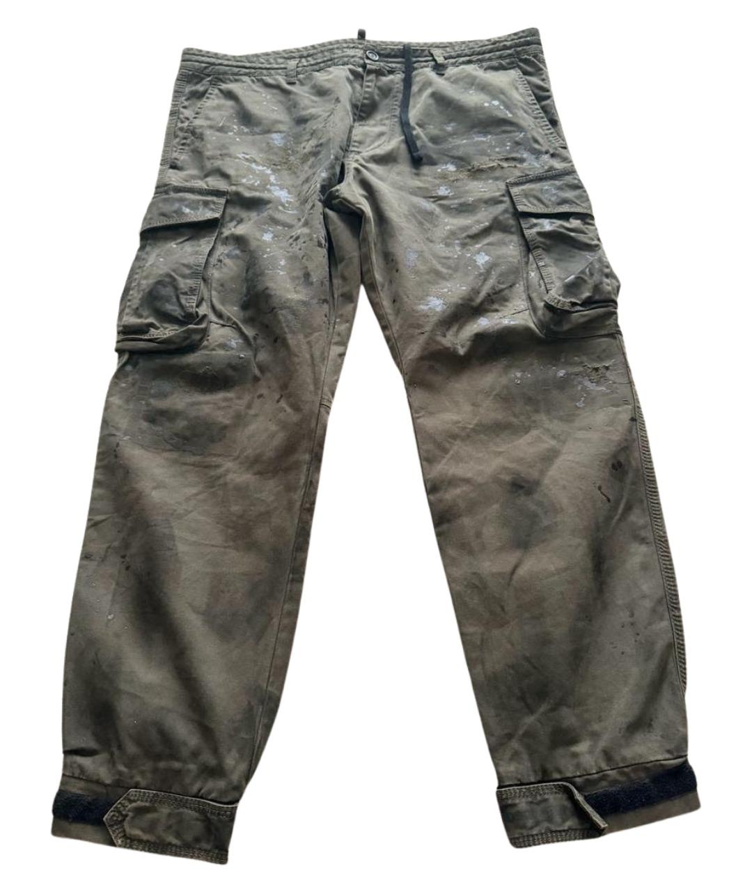 DSQUARED2 Хаки хлопковые повседневные брюки, фото 1
