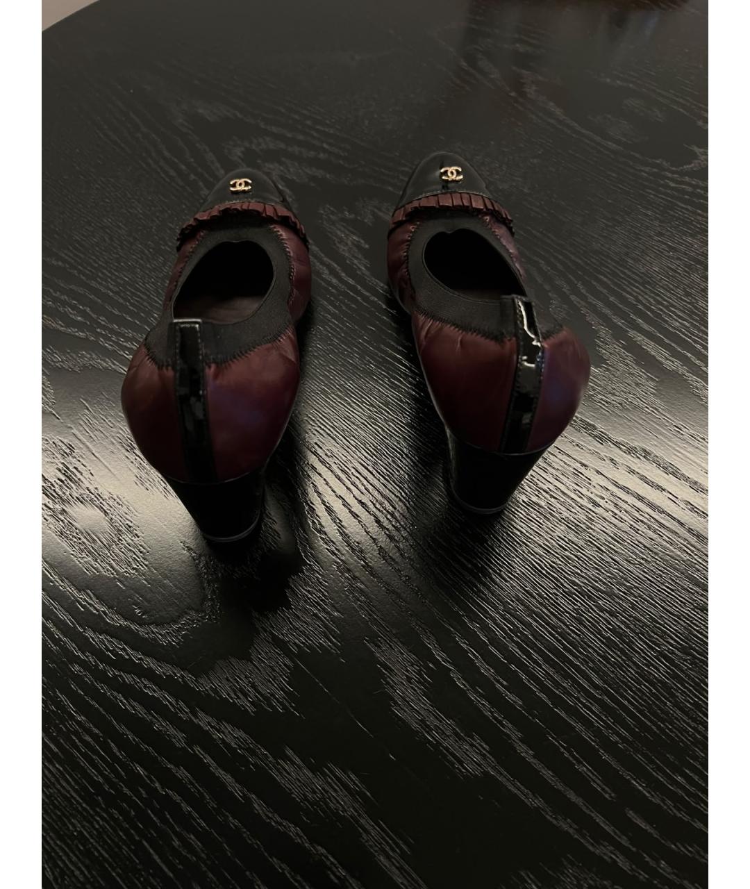 CHANEL Бордовые кожаные туфли, фото 3