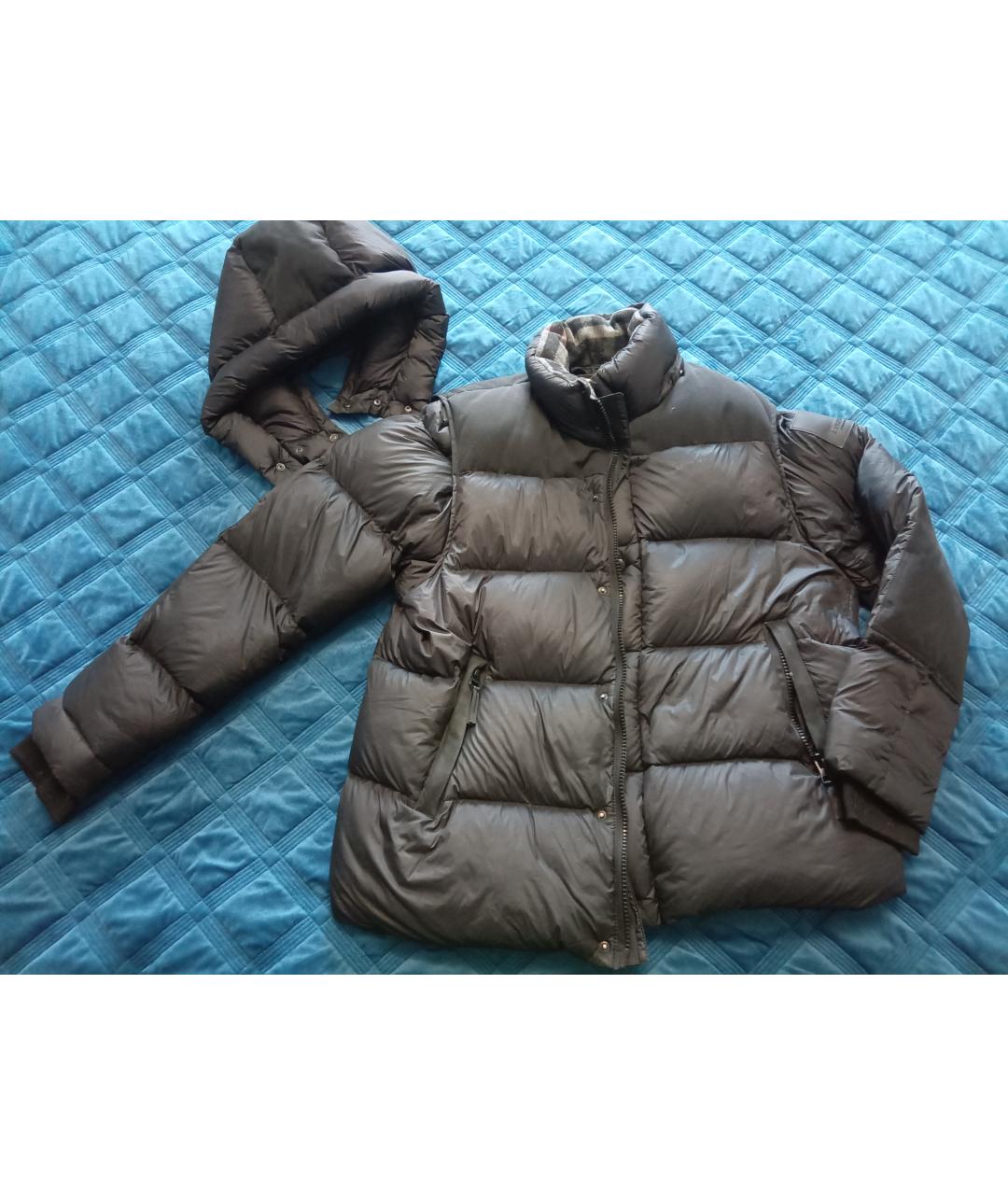 BURBERRY Черный полиэстеровый пуховик, фото 6