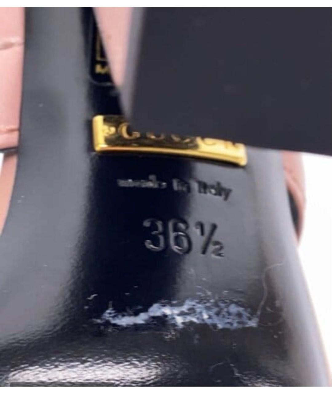 GUCCI Розовые кожаные мюли, фото 5