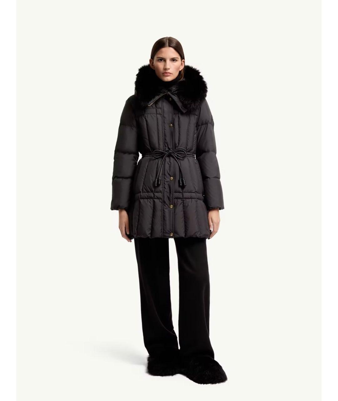 MONCLER Черный пуховик, фото 4