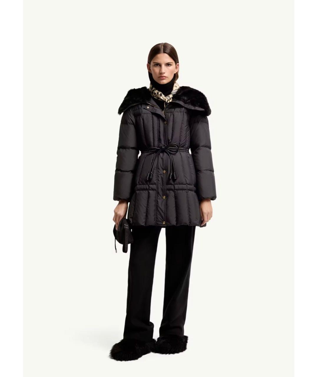 MONCLER Черный пуховик, фото 2