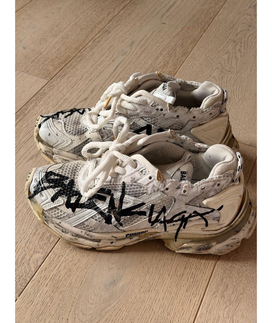 BALENCIAGA Белые текстильные кроссовки, фото 5