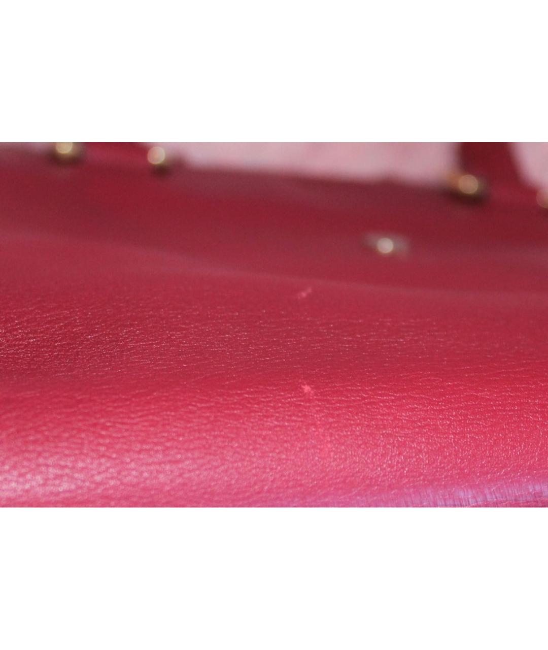 SAINT LAURENT Красная кожаная сумка с короткими ручками, фото 7