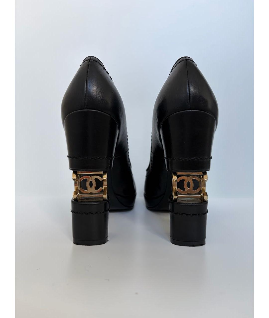 CHANEL Черные кожаные туфли, фото 5