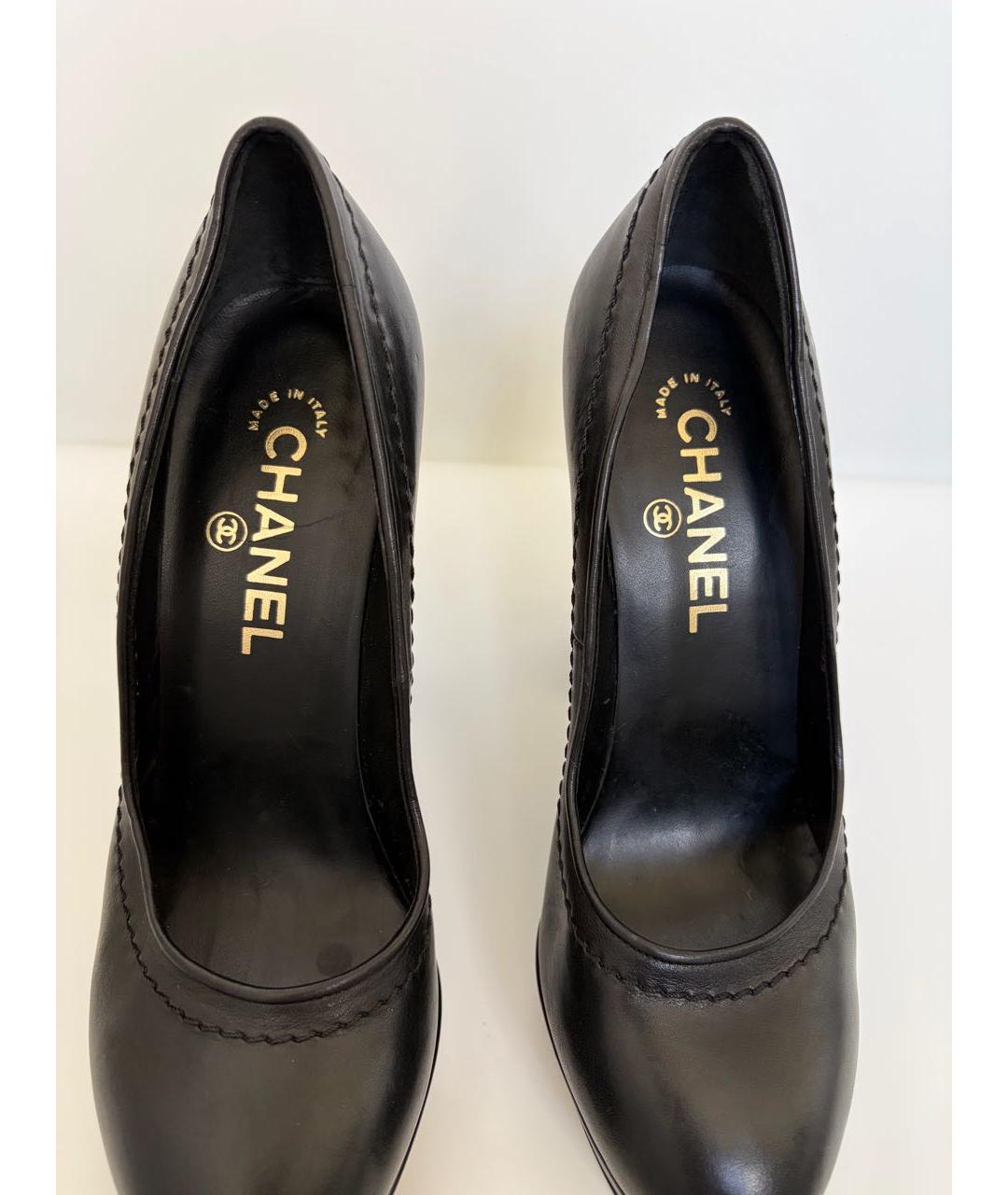 CHANEL Черные кожаные туфли, фото 8