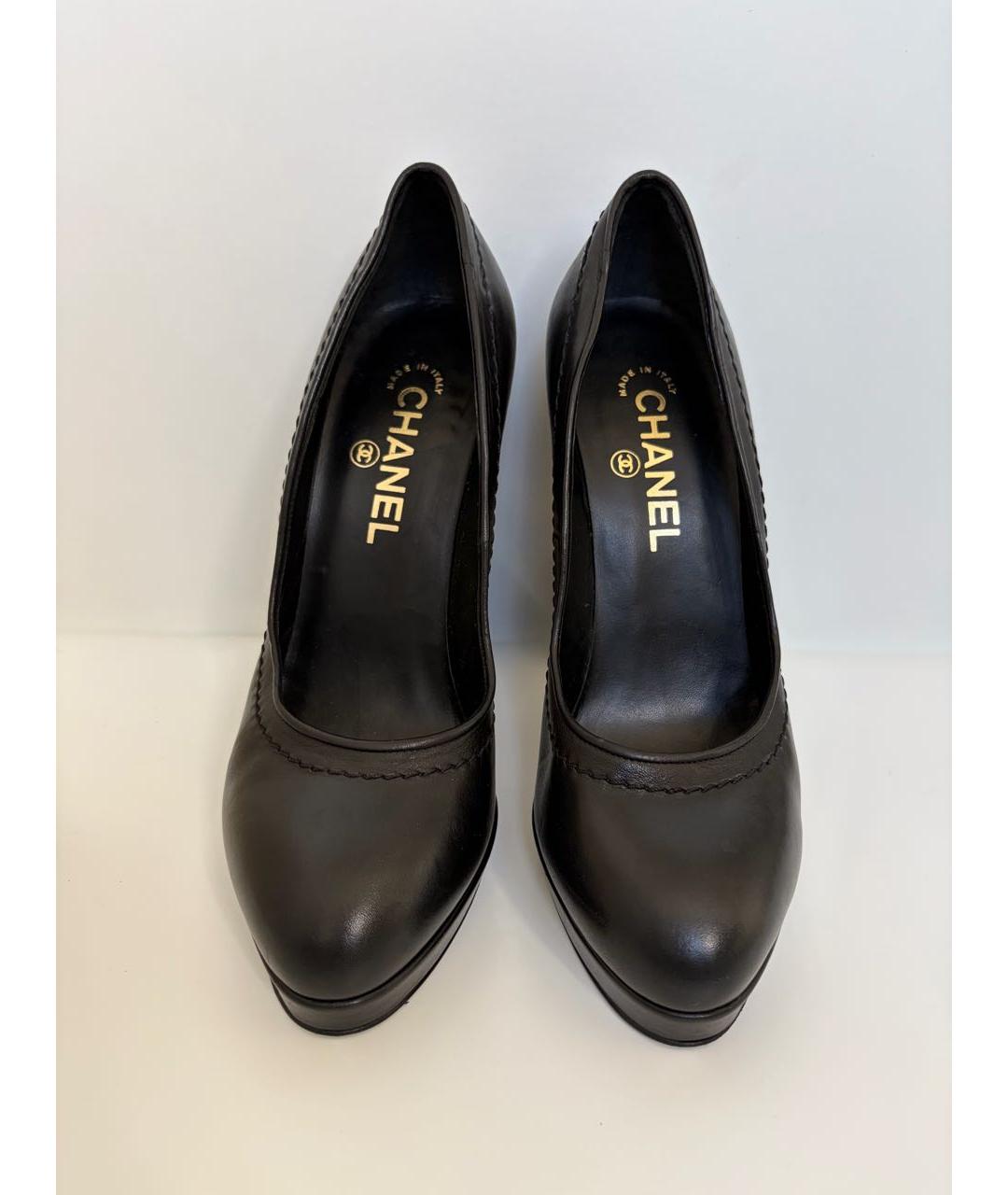 CHANEL Черные кожаные туфли, фото 3