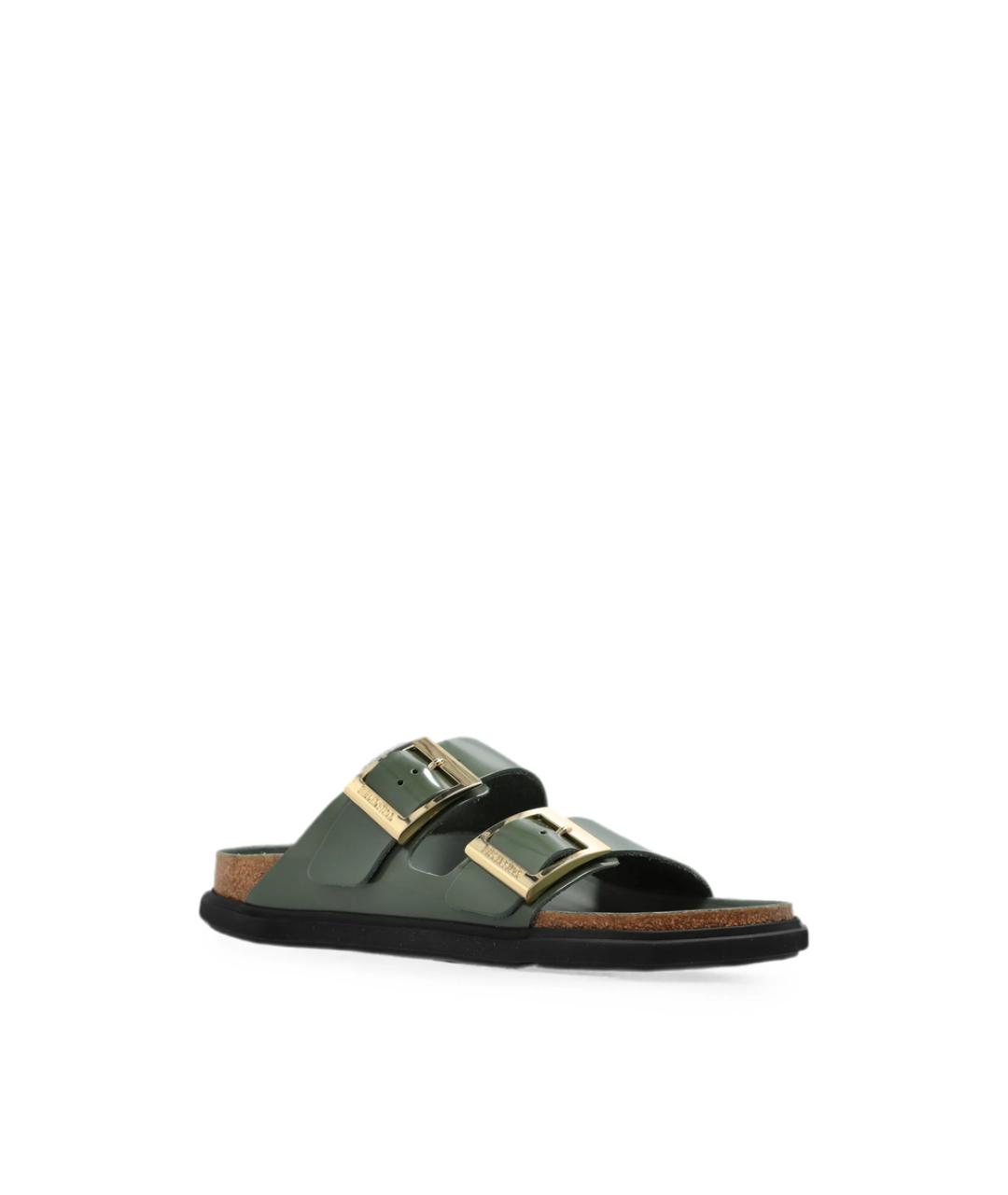 BIRKENSTOCK Зеленые кожаные сандалии, фото 6