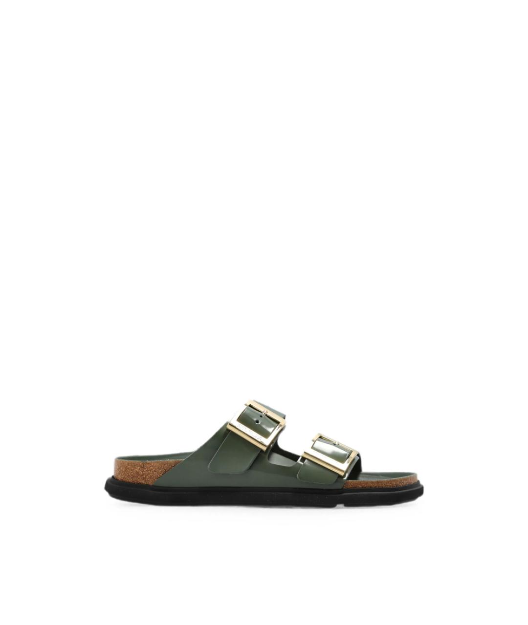 BIRKENSTOCK Зеленые кожаные сандалии, фото 7