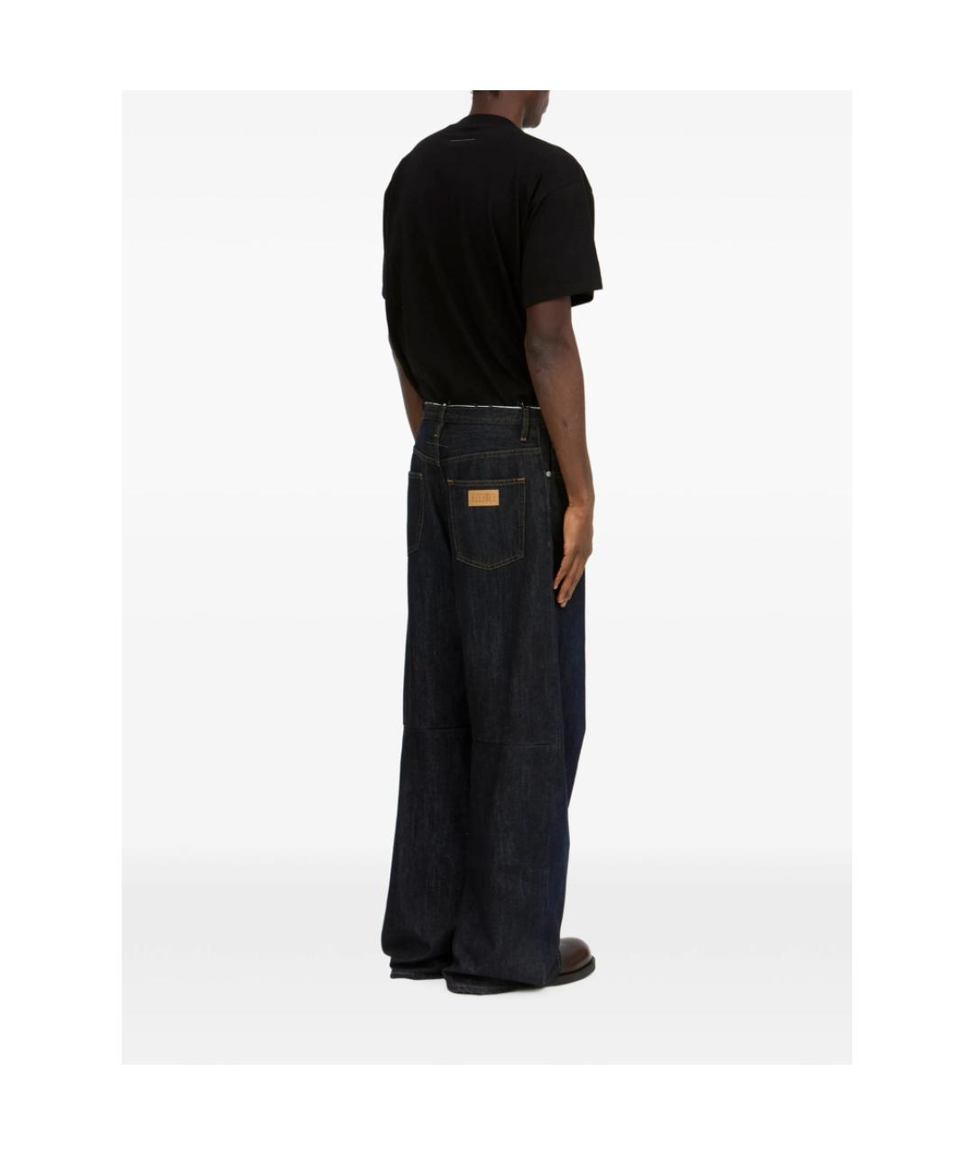 MM6 MAISON MARGIELA Синие хлопковые прямые джинсы, фото 4