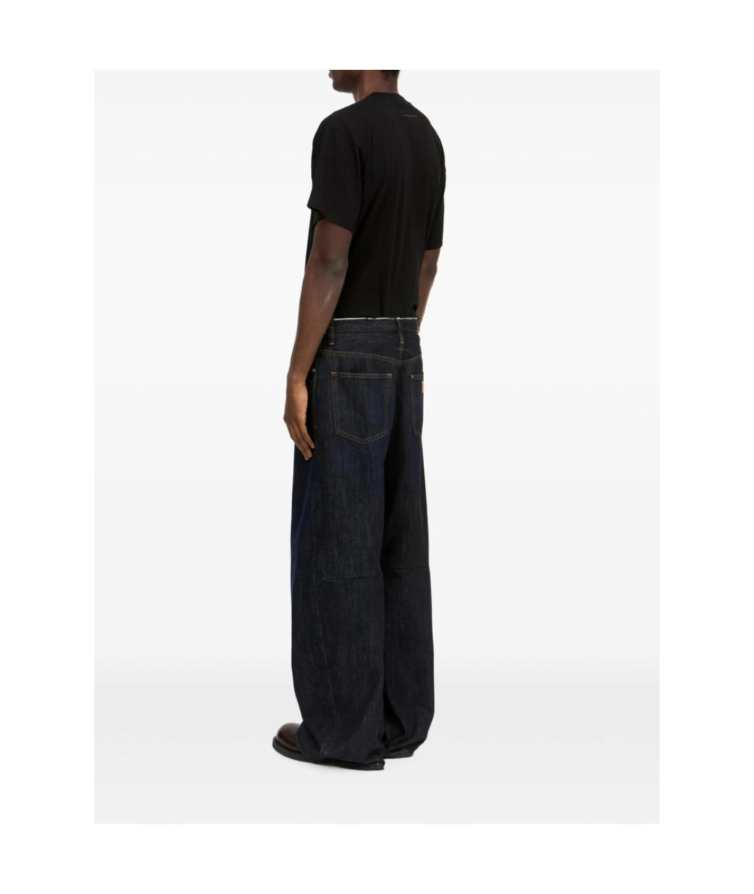 MM6 MAISON MARGIELA Синие хлопковые прямые джинсы, фото 3