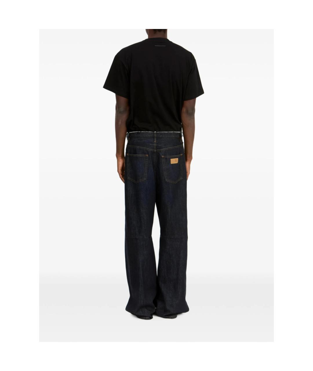MM6 MAISON MARGIELA Синие хлопковые прямые джинсы, фото 5