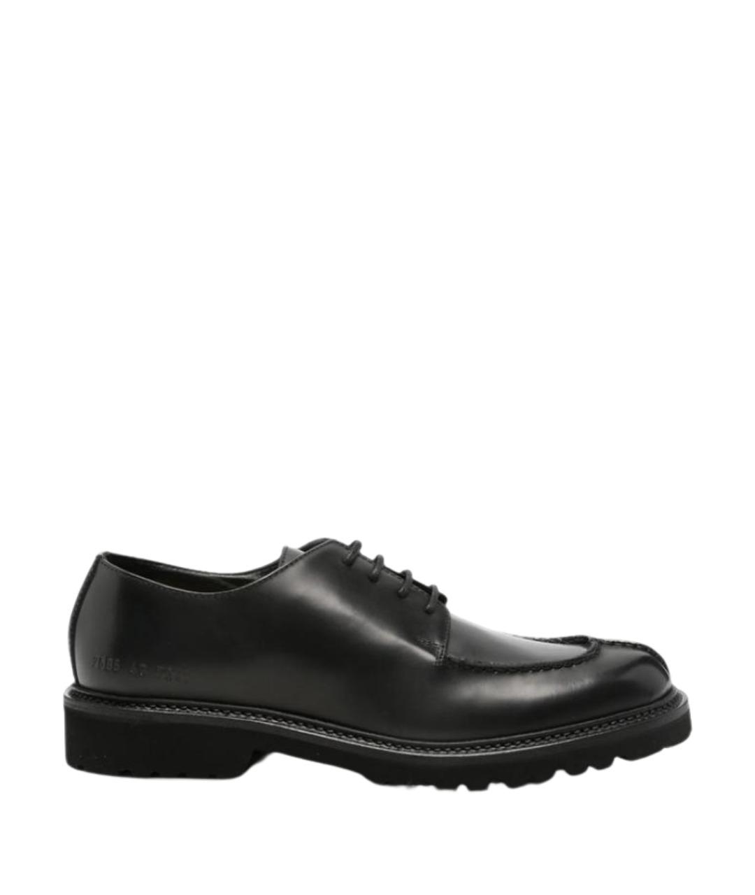 COMMON PROJECTS Черные кожаные низкие ботинки, фото 1