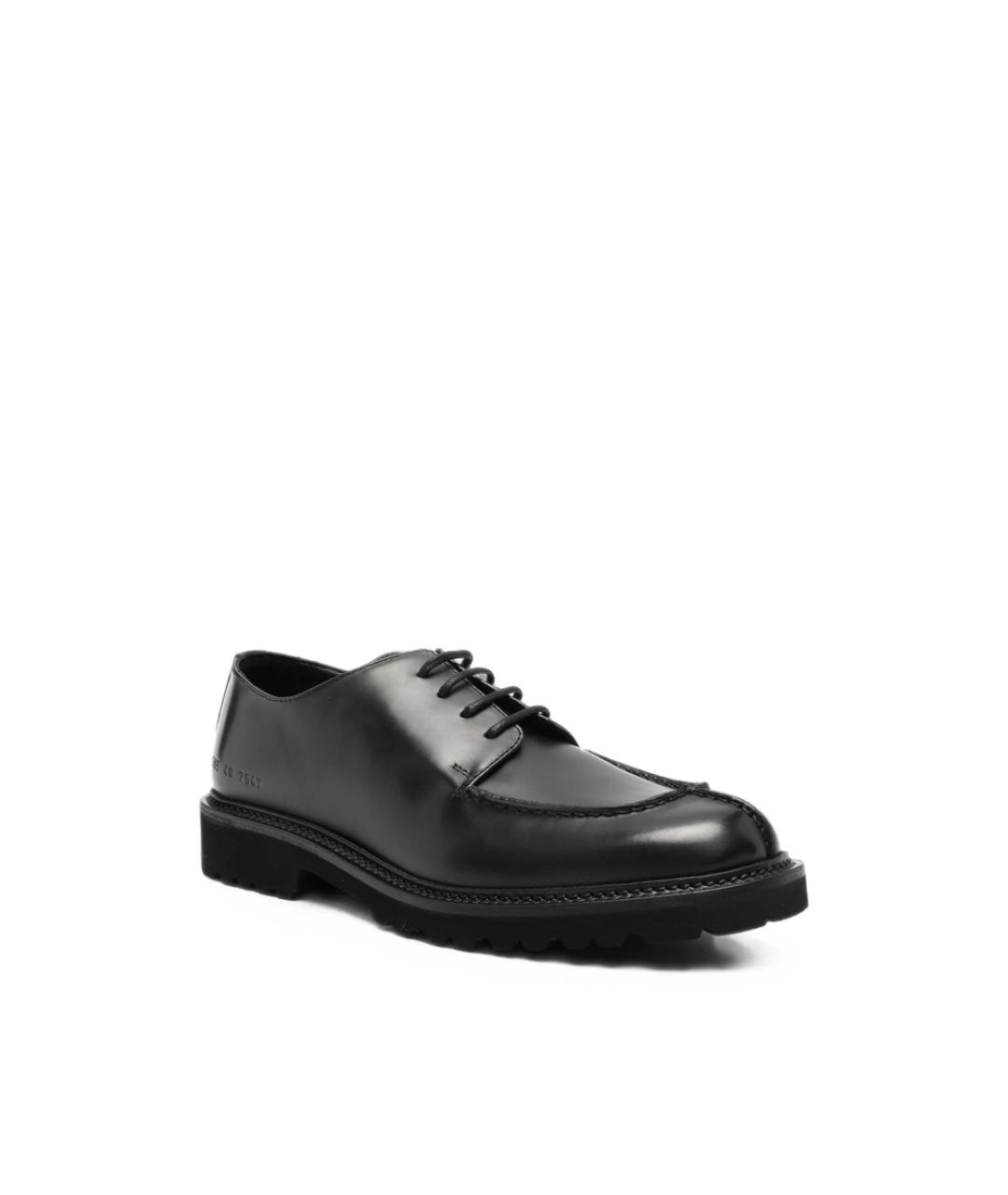 COMMON PROJECTS Черные кожаные низкие ботинки, фото 3