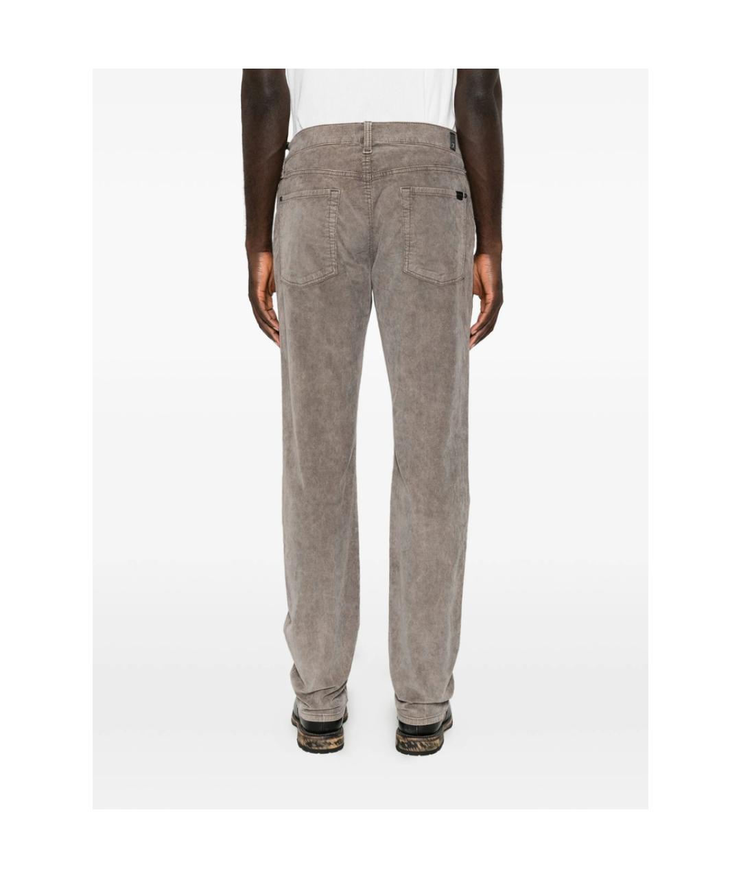 7 FOR ALL MANKIND Серые хлопковые повседневные брюки, фото 4