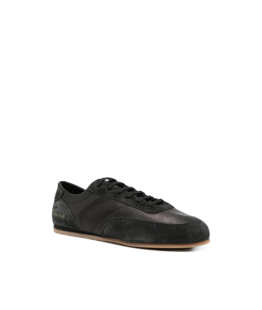 COMMON PROJECTS Черные кожаные низкие кроссовки / кеды, фото 3