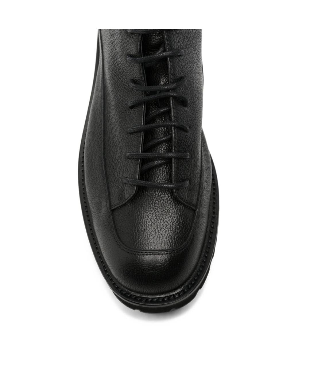 COMMON PROJECTS Черные кожаные высокие ботинки, фото 3