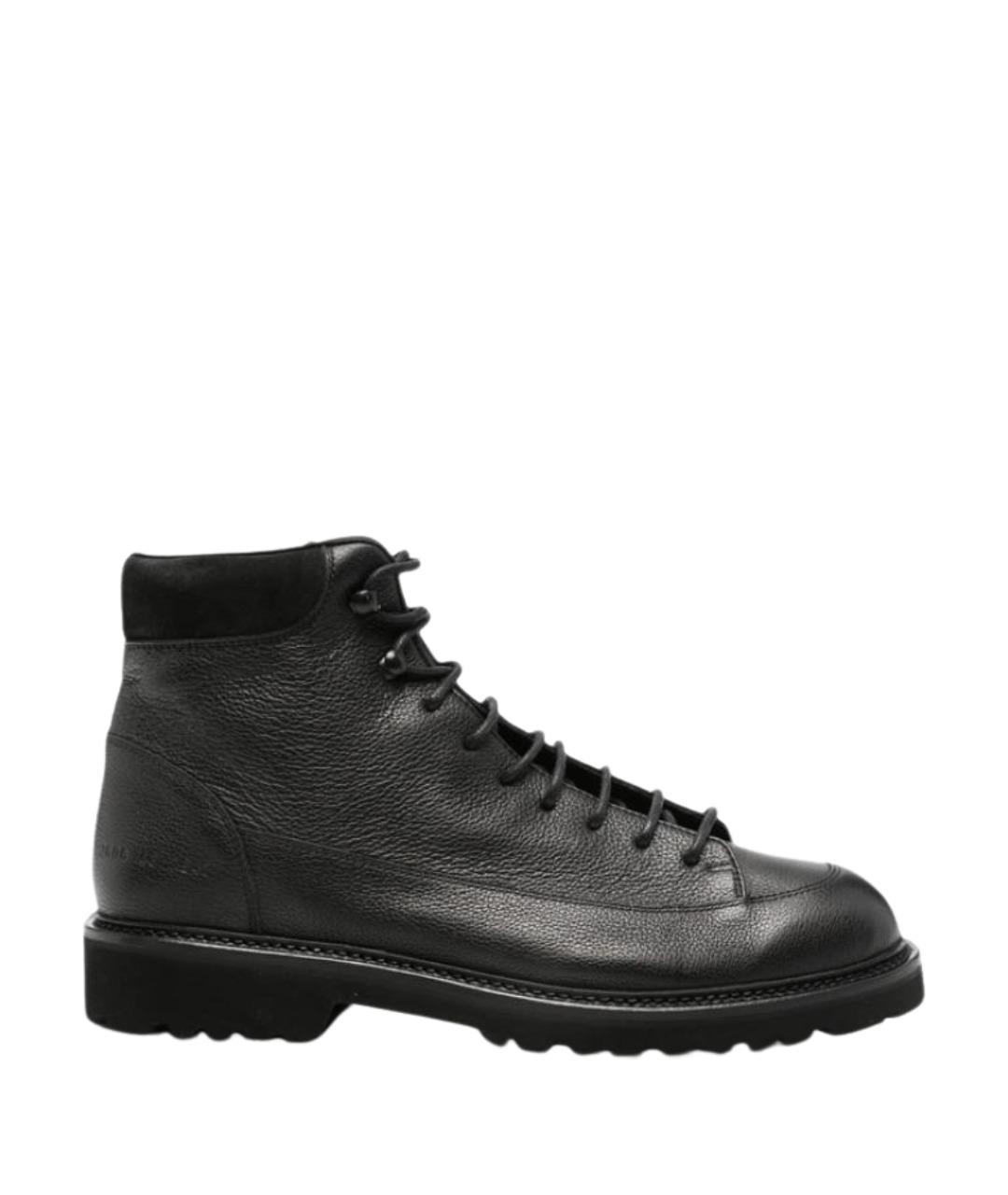 COMMON PROJECTS Черные кожаные высокие ботинки, фото 1