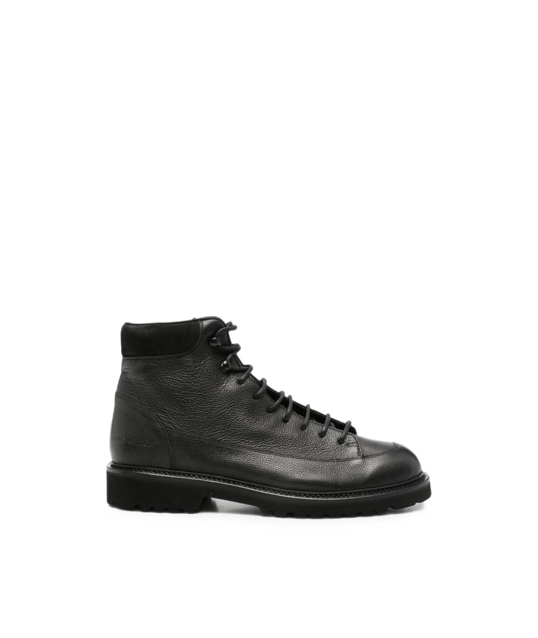 COMMON PROJECTS Черные кожаные высокие ботинки, фото 5