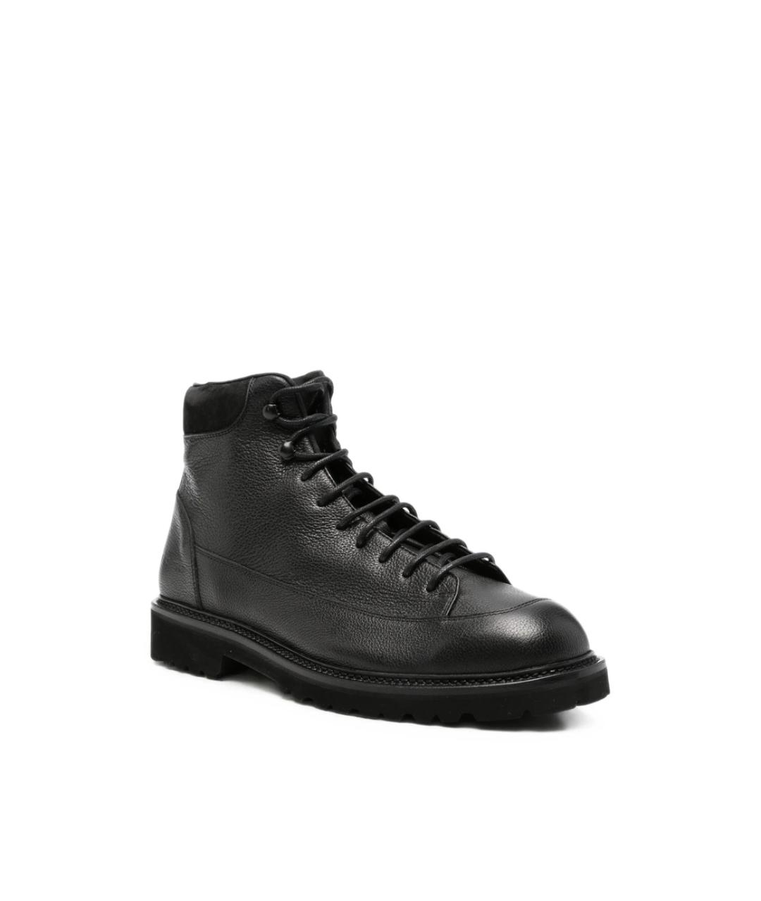 COMMON PROJECTS Черные кожаные высокие ботинки, фото 4