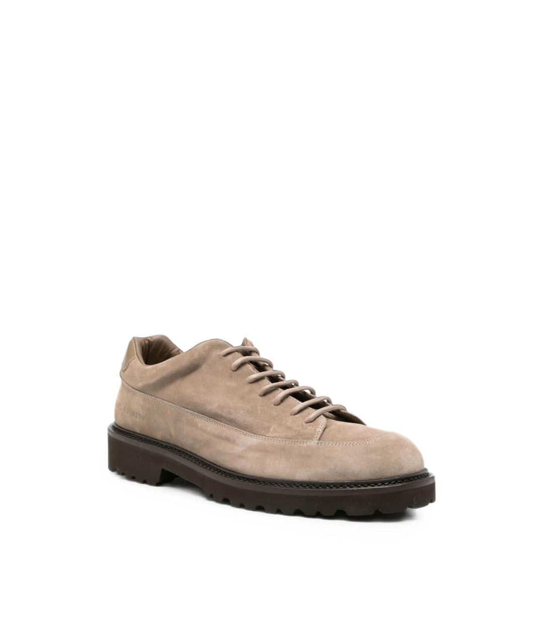 COMMON PROJECTS Бежевые замшевые низкие ботинки, фото 3