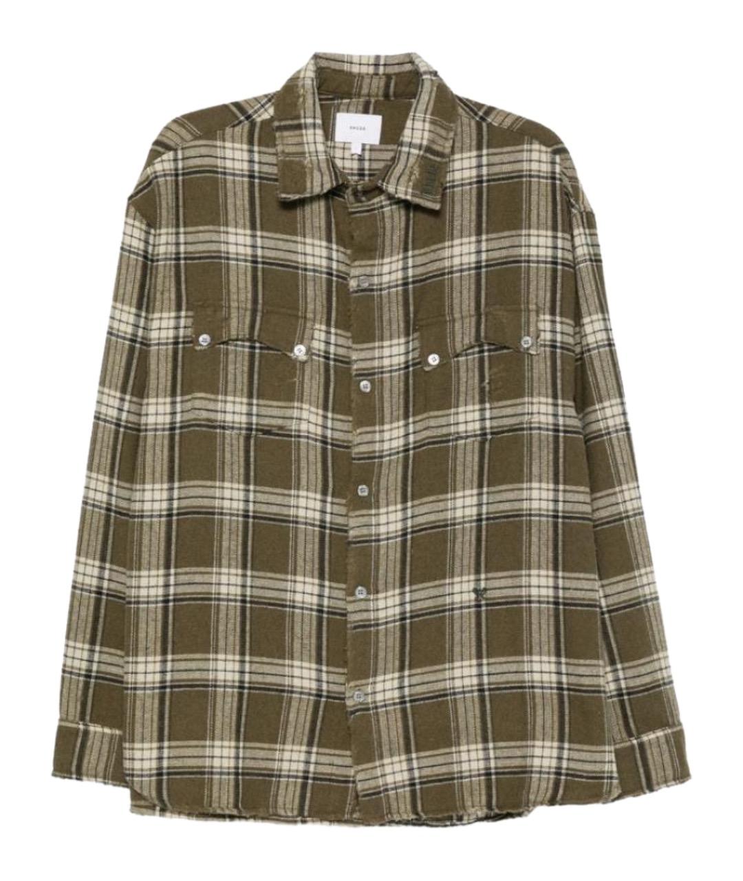 RHUDE Зеленая хлопковая кэжуал рубашка, фото 1