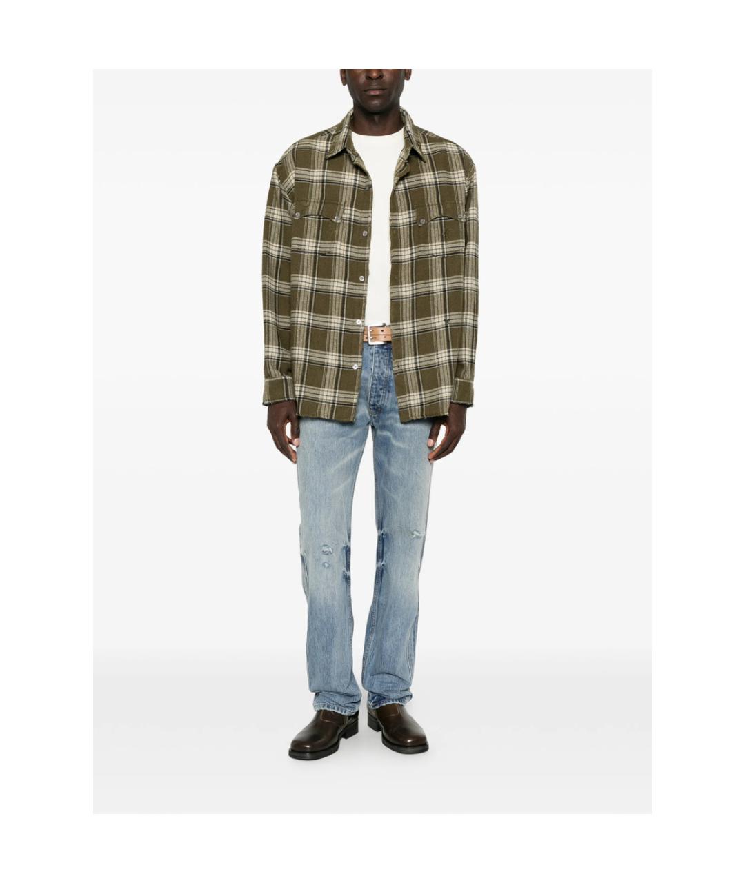 RHUDE Зеленая хлопковая кэжуал рубашка, фото 2