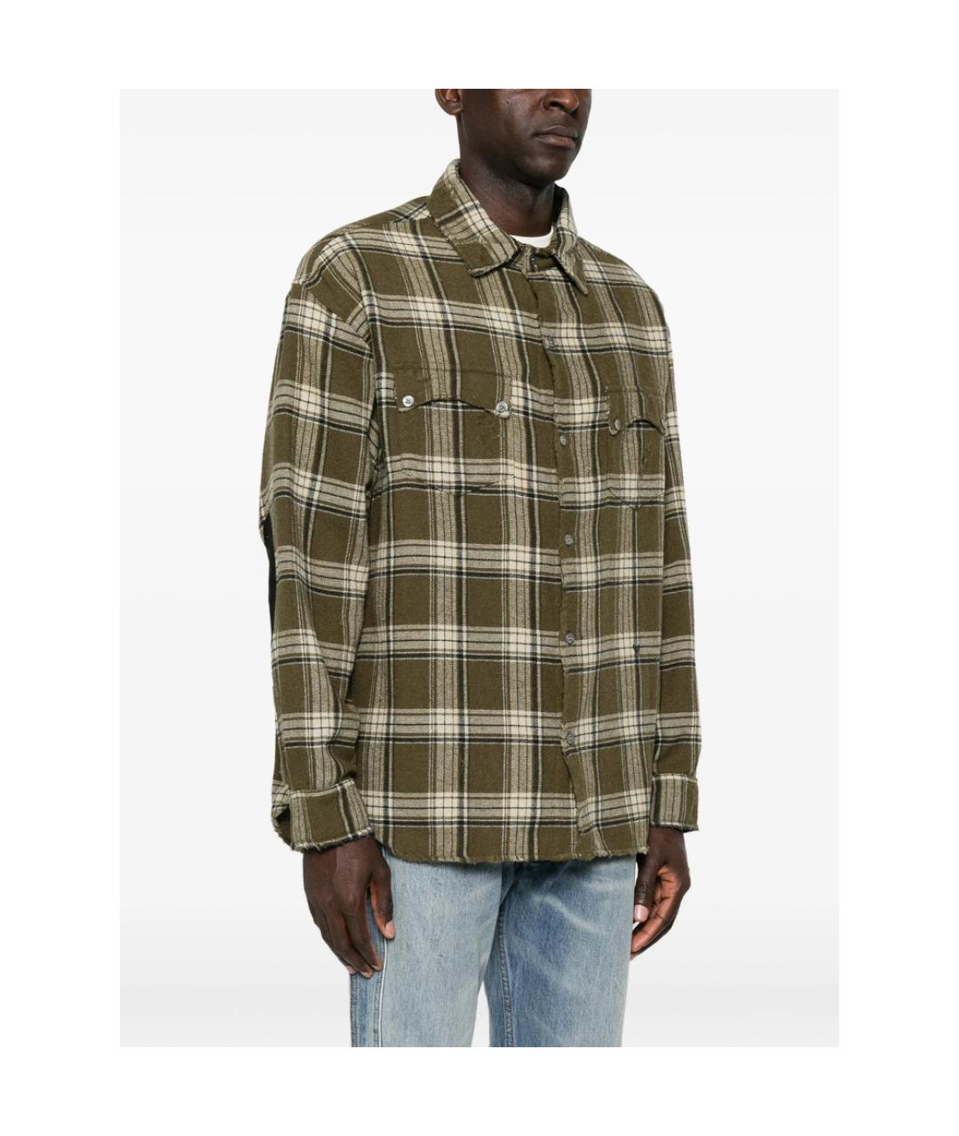 RHUDE Зеленая хлопковая кэжуал рубашка, фото 3