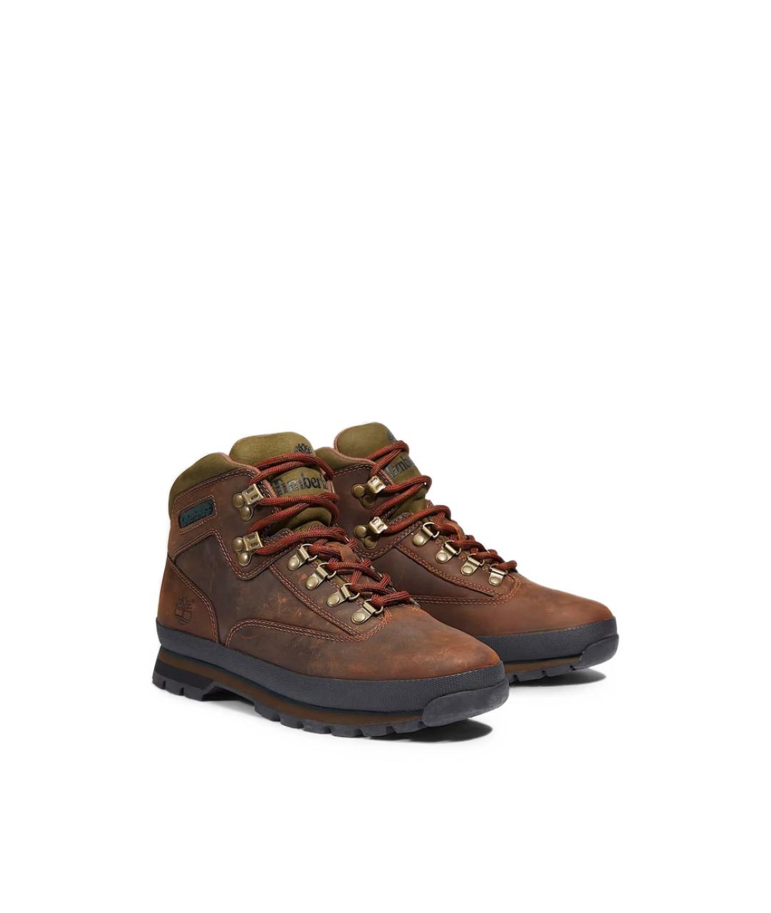 TIMBERLAND Коричневые кожаные низкие кроссовки / кеды, фото 3