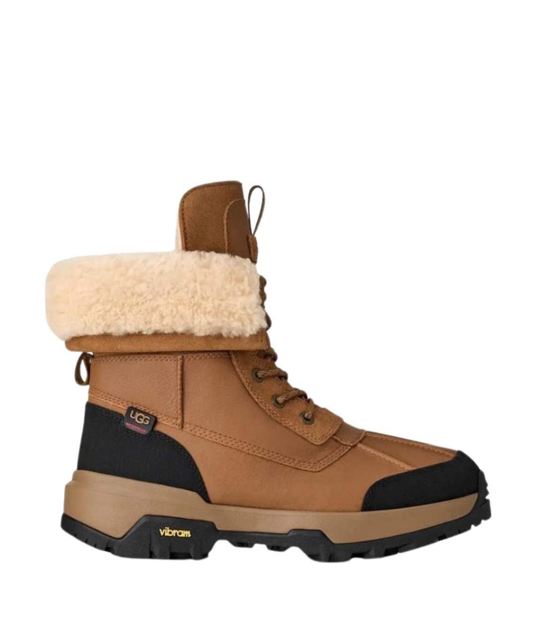 UGG Коричневые кожаные высокие ботинки, фото 1