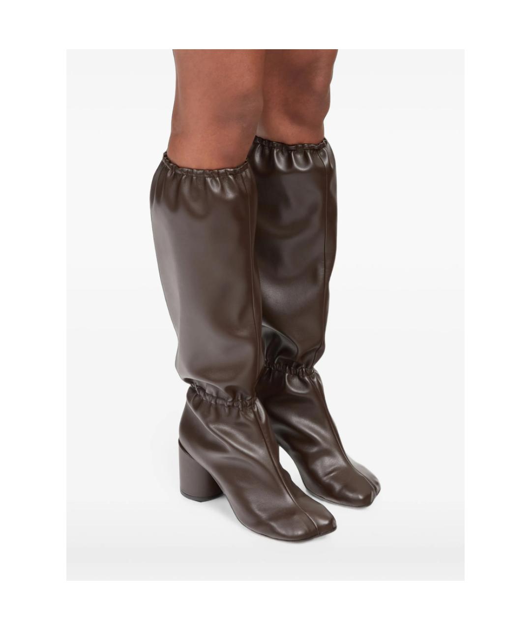 MM6 MAISON MARGIELA Коричневые кожаные сапоги, фото 5